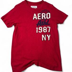 Aeropostale Men's Red Embroidered 1987 Graphic Tee Small